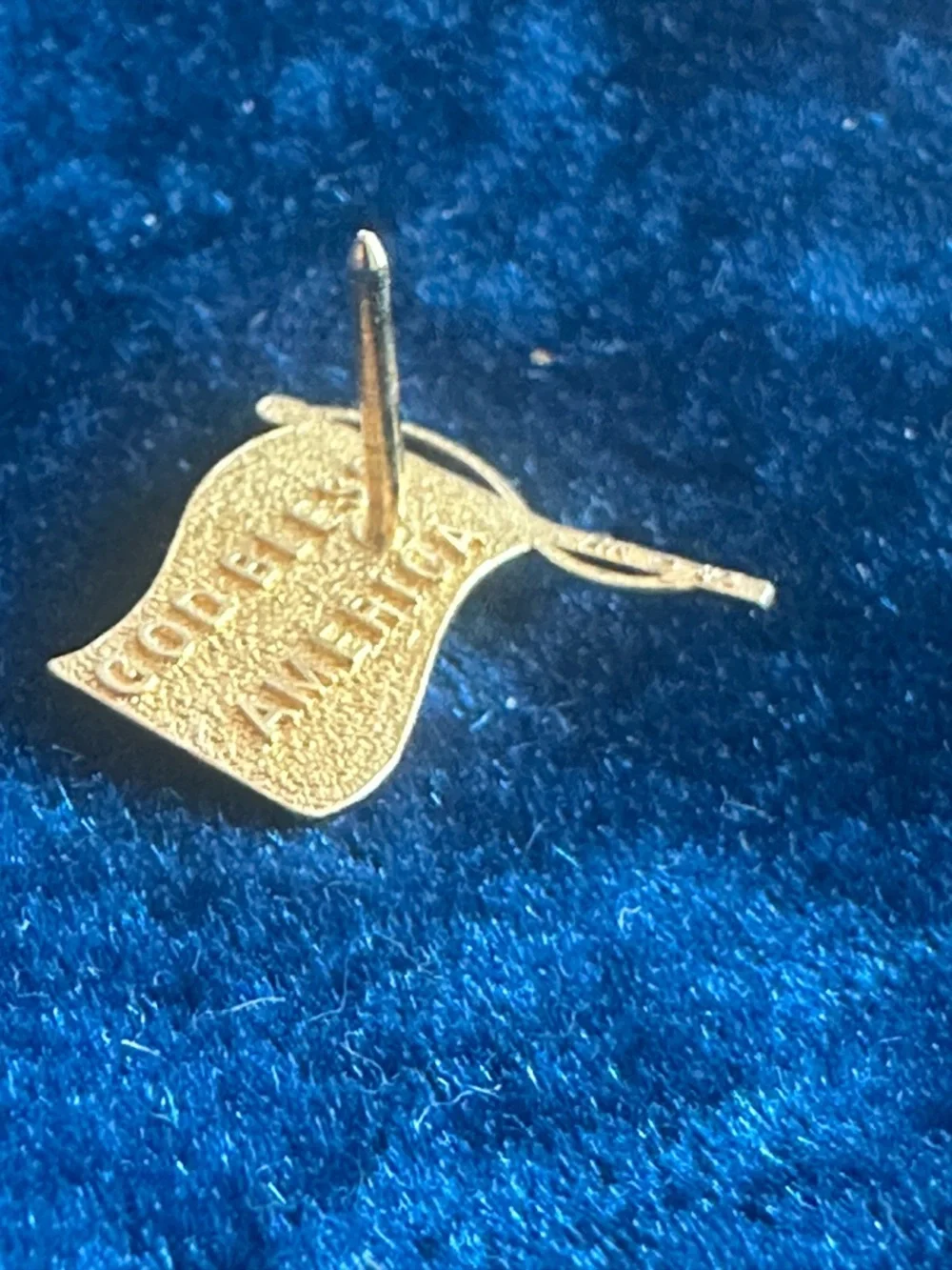 Michael Anthony Solid 14k Yellow Gold American Flag Tie Tack Lapel Pin